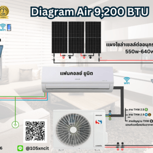 โซล่าแอร์ไฮบริด AIR SINCLAIR/HANDURO 9,200 BTU พร้อมติดตั้ง