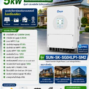 DEYE Hybrid Inverter 5kW รุ่น SUN-5K-SG04LP1-SM2