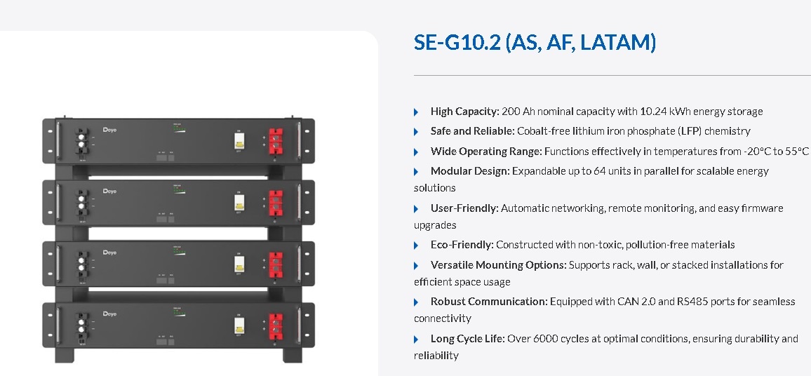 Deye Battery lithium DEYE SE-G10.2 (ประกัน 10ปี) IP20